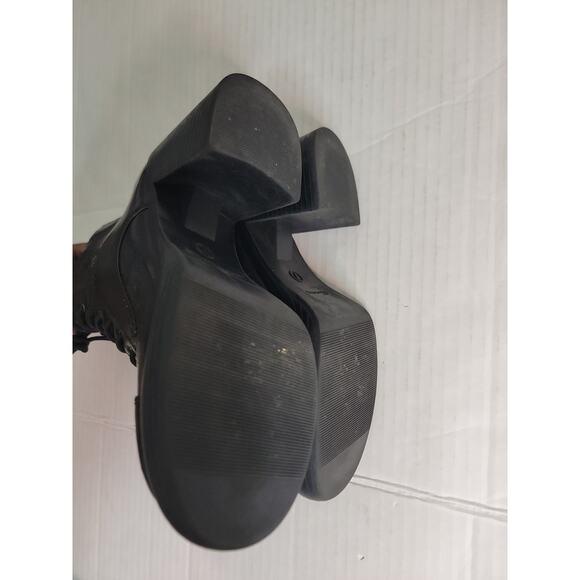 VGT No Boundaries 90s Y2K Black Chunky Platform Heel Boots Lace Up 7 Goth Grunge - Picture 10 of 14